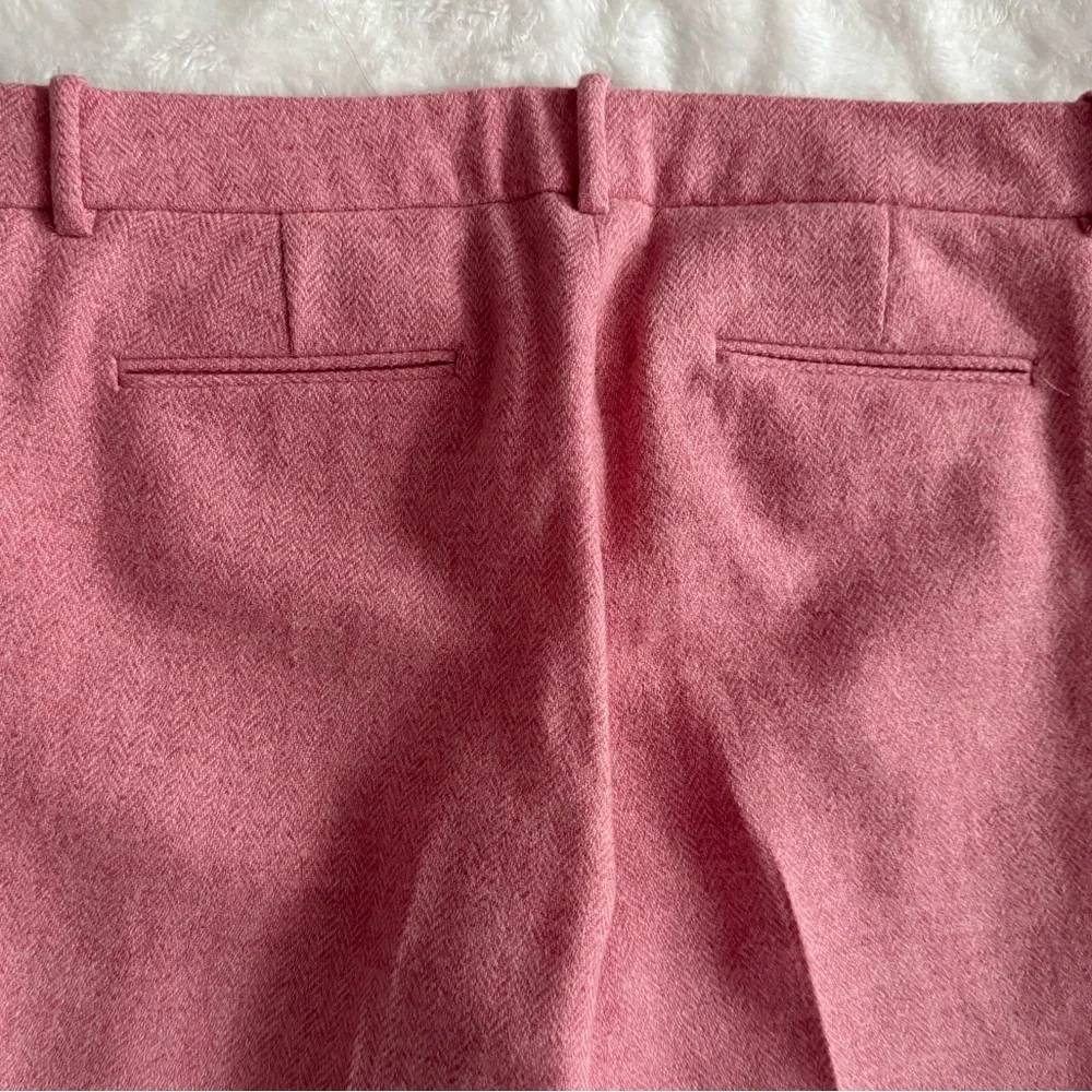 J.Crew Café Capri Pants Pink Herringbone Wool Cropped Trousers